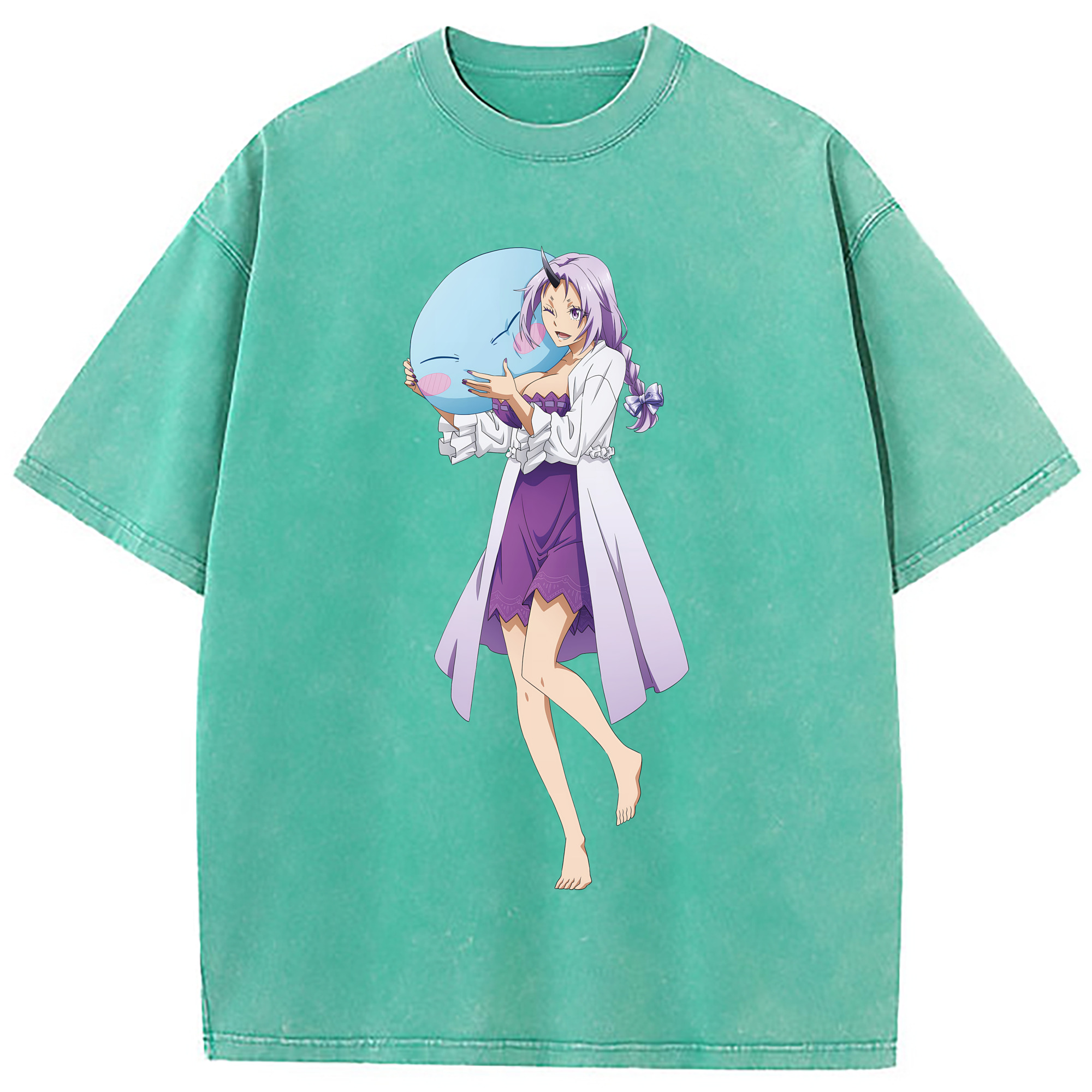 （画像用） 転スラ Regarding Reincarnated to Slime 綿100% ヴィンテージ風 半袖Tシャツ（フロントプリント）